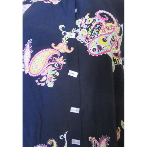 New w Tags, Multiples Navy & Paisley Button-up Tunic Size Large - Picture 4 of 8